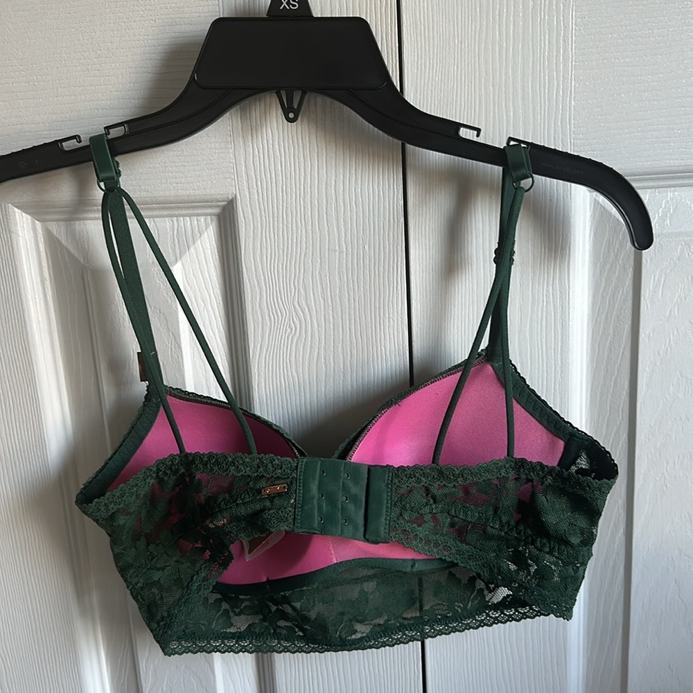 Pink Green bra size M 36 B lace. Very pretty and comfortable.🌹 - Picture 3 of 6